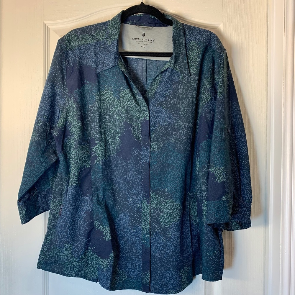 Royal Robbins Lightweight Button-Up Blouse – Travel & Outdoor Essential (XXL)